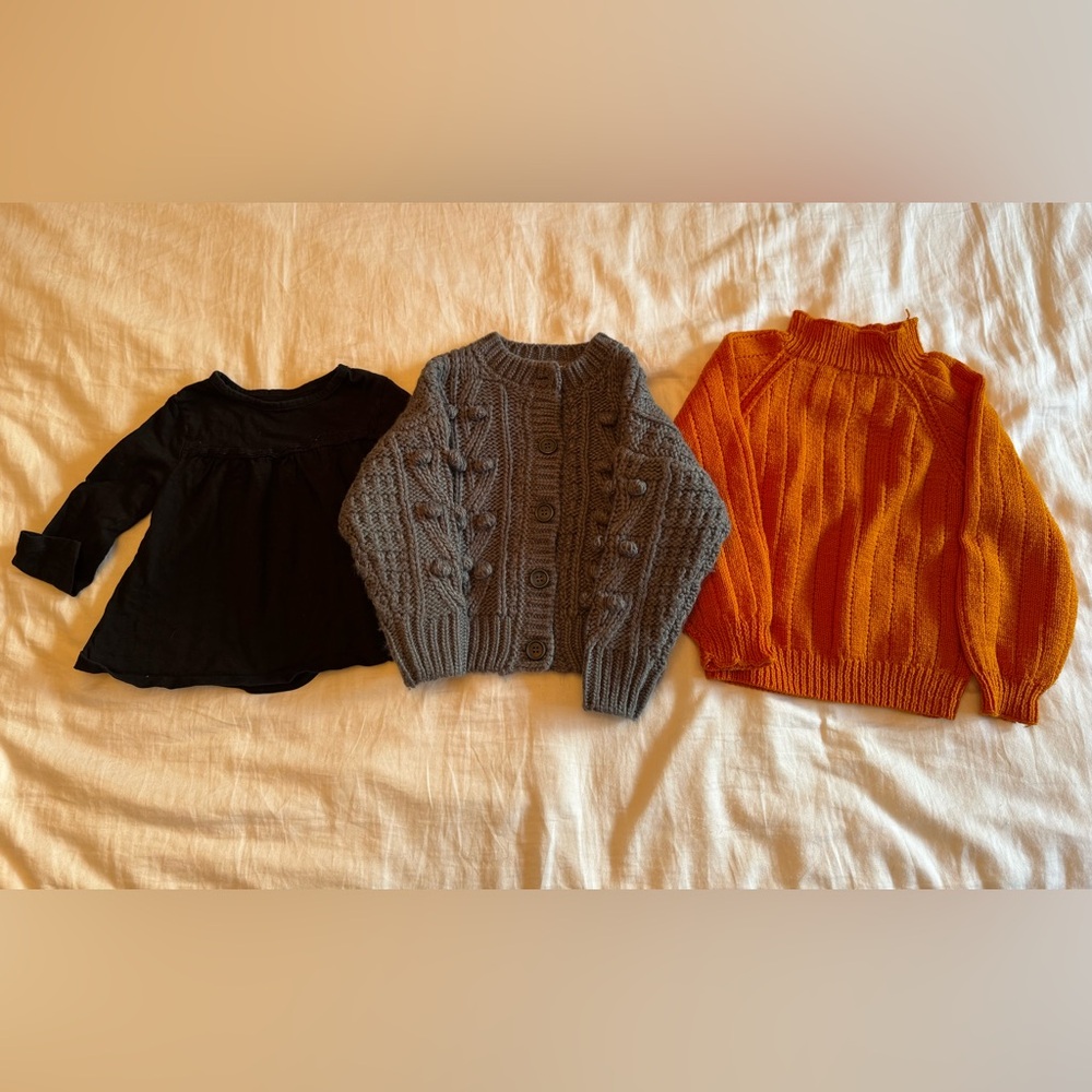 Rylee & Crew grey knit sweater BUNDLE of 3, size 2T